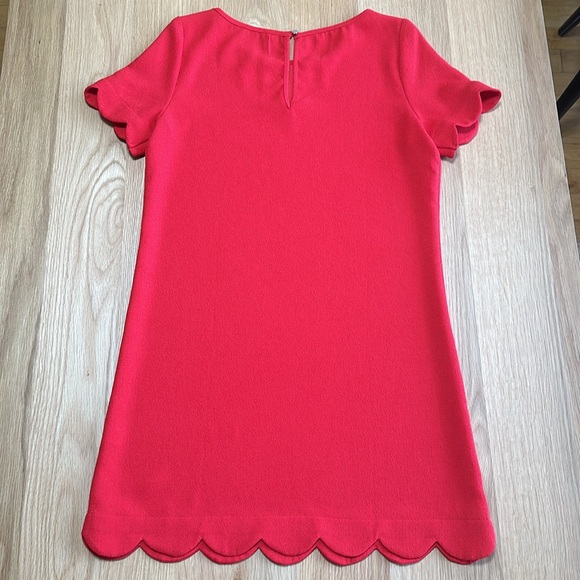 Mittoshop Short Sleeved Scalloped Red Dress - Picture 2 of 9